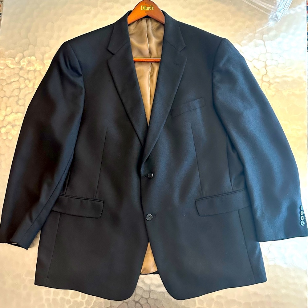 Men’s 100% Cashmere 48R Black Sport Coat USA made Hart Schaffner Marx-Dillard’s
